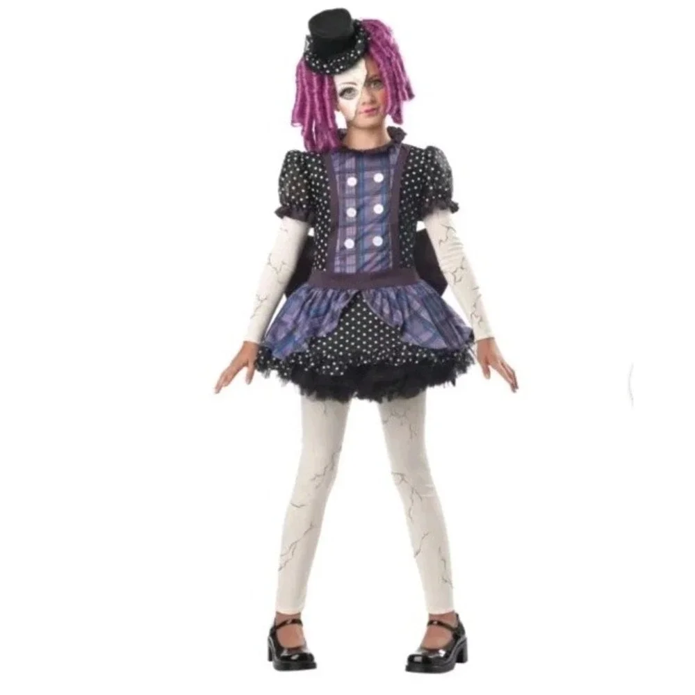 Broken Doll Dress Costume Girls Plus Size 10-12 NEW California Costumes